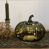 Autumn LED glass pumpkin decoration, alternate view