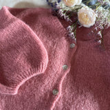 Cropped Sleeve Mohair Cardigan