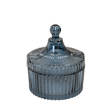 Blue Glass Jar with Lid
