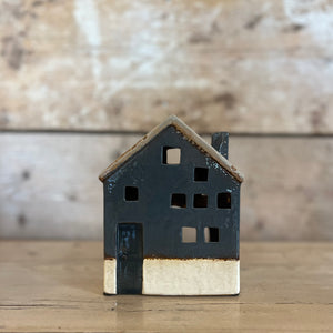 Ceramic House for Tealight in Slate