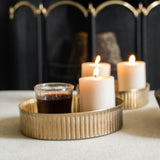 Reeded Round Brass Tray - Small