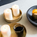 Reeded Round Brass Tray - Small