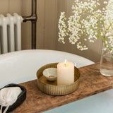 Reeded Round Brass Tray - Small
