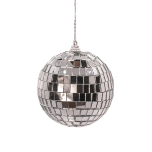 Silver Disco Ball Bauble