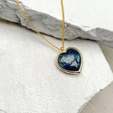 Dumortierite Puff Heart Gold Plated Necklace