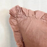 Dusty Pink Linen Frill Cushion 45x45cm