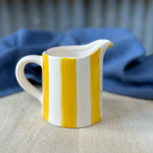 Yellow Striped Stoneware Jug