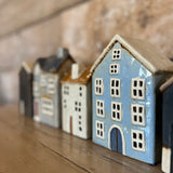 Ceramic House for Tealight in Pale Blue