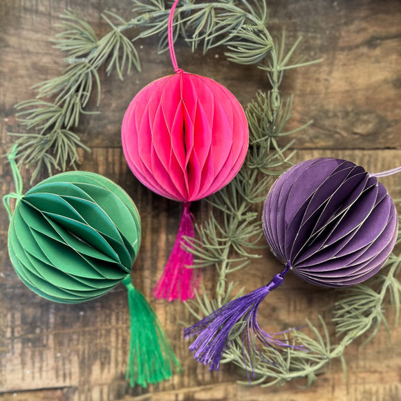 Hanging Honeycomb Paper Ball With Tassel