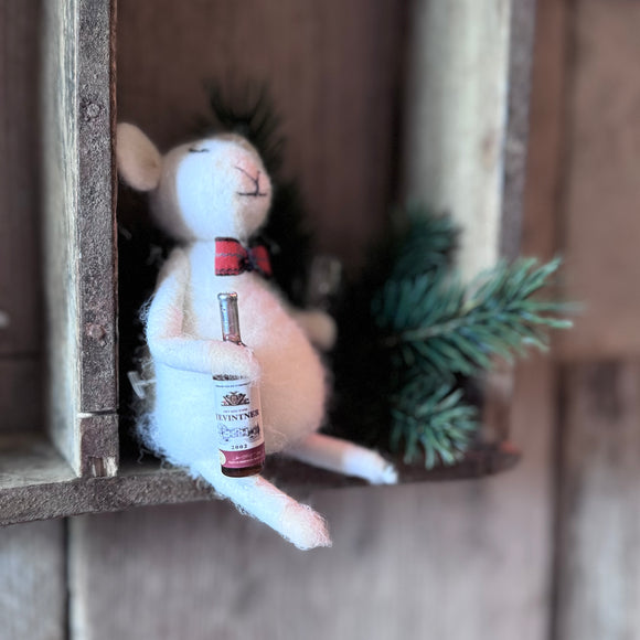 Felt Mouse with Wine