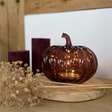 Autumn LED glass pumpkin decoration