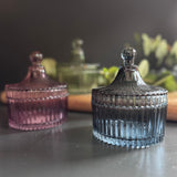 Blue Glass Jar with Lid