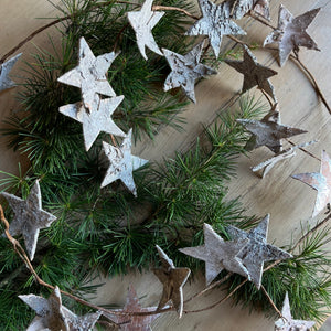 Rustic Glitter Star Garland
