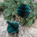 Honeycomb Baubles in Green