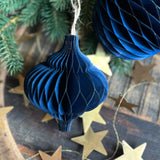 Honeycomb Baubles in Navy Blue