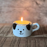 White Ceramic Dog Tealight Holder