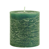 Rustic Pillar Candles in Green