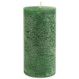 Rustic Pillar Candles in Green