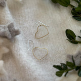 Brass Wire Heart Earrings