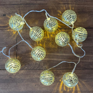 Gold LED Glitterball Garland