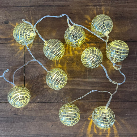 Gold LED Glitterball Garland