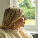 Gold Drop Ball Earrings