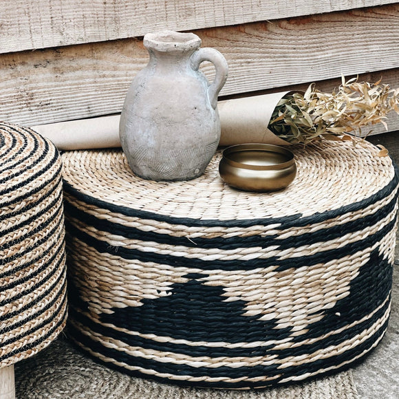 Seagrass Pouffes in Natural and Black