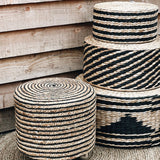Seagrass Pouffes in Natural and Black