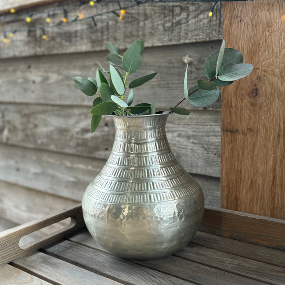 Recycled Aluminim Vase in Silver