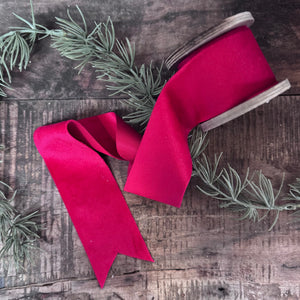 3m Spool Velvet Ribbon - Ruby