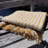Natural and Mustard Striped Throw