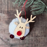 Mini Pompom Reindeer Decorations