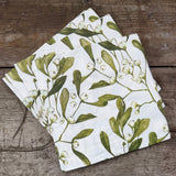 Gisela Graham pack of 20 Christmas paper napkins in a mistletoe design