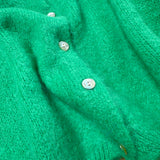Cropped Sleeve Mohair Cardigan