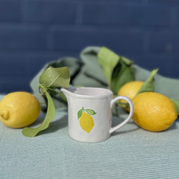 Mini Handpainted Lemon Stoneware Jug