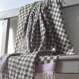 Pink and Green Check Throw