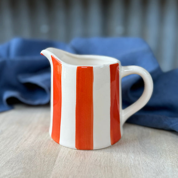 Orange Striped Stoneware Jug