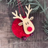 Mini Pompom Reindeer Decorations