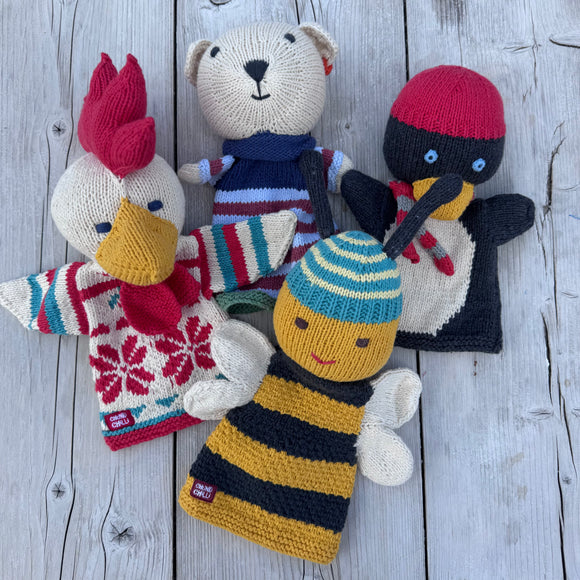 Organic Cotton Knitted Hand Puppets
