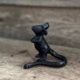 Small Iron Mouse cast iron ornament, alternate view