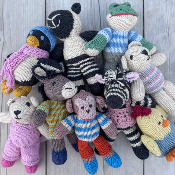 Small Organic Cotton Knitted Soft Toys