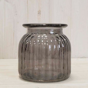 Smoky Grey Hurricane Vase