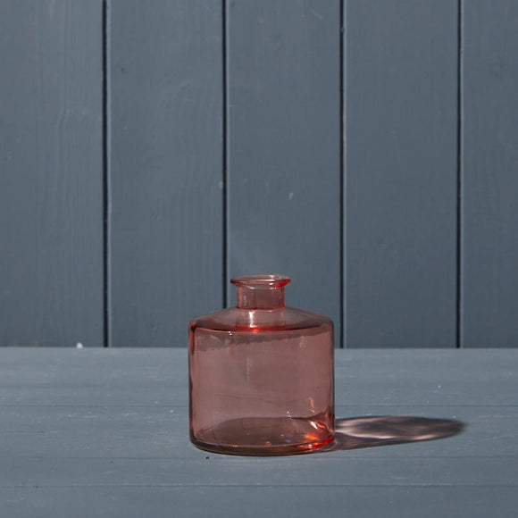 Wide Glass Bottle - Rose Pink