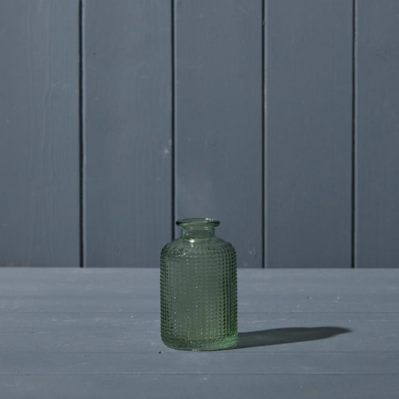 Vintage Green Dimpled Glass Bottle