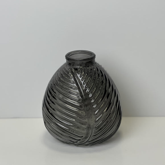Smokey Grey Leaf Vase