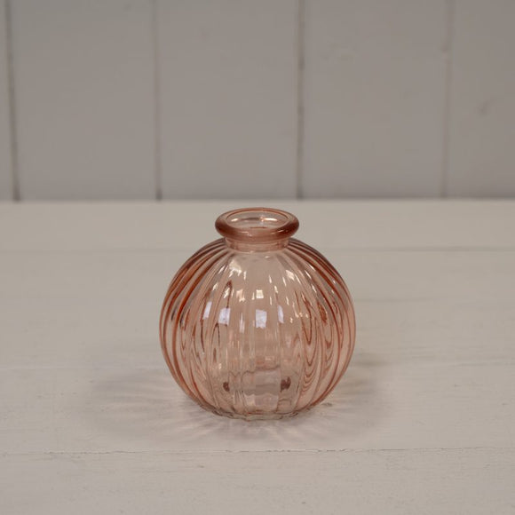 Rose Pink Round Glass Bottle