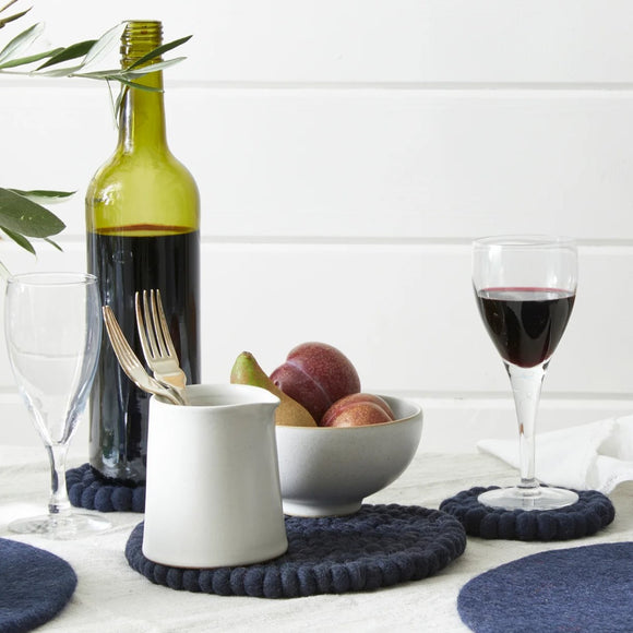 Handmade Felt Trivet in Navy