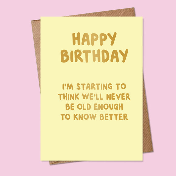 I'm Starting to Think Card