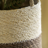 Half Stripe Seagrass Hanging Planter