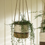 Multi Stripe Seagrass Hanging Planter